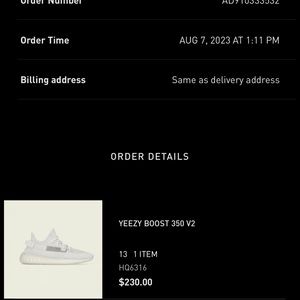 New Yeezy bone bone size 13